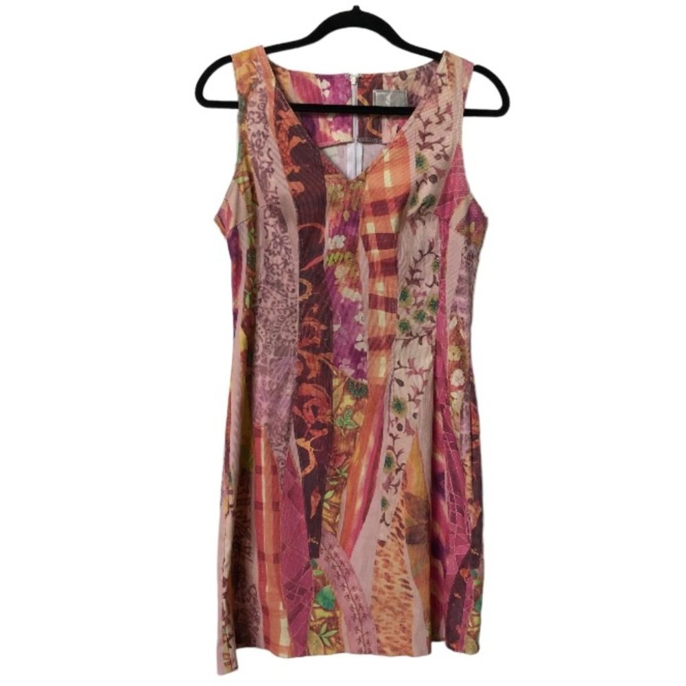 Vintage Y2K Alberto Makali Floral Patchwork Sleeveless Dress